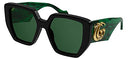 GUCCI GEOMETRIC SUNGLASSES GG0956S 001 BLACK/GREEN 54MM 956 - BLACK/GREEN - Like New