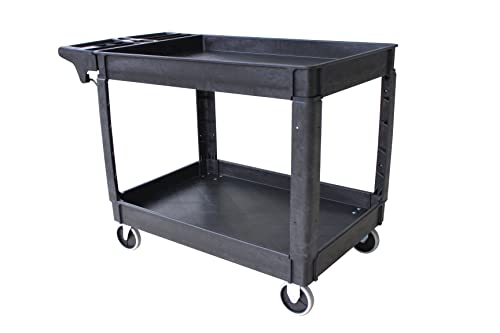 MAXWORKS MAXWORKS 80857 500-LB UTILITY SERVICE PP CART TWO TRAYS WHEELS - BLACK - Like New