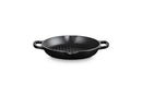 LE CREUSET ENAMELED CAST IRON SIGNATURE DEEP ROUND GRILL 9.75" LICORICE - Brand New