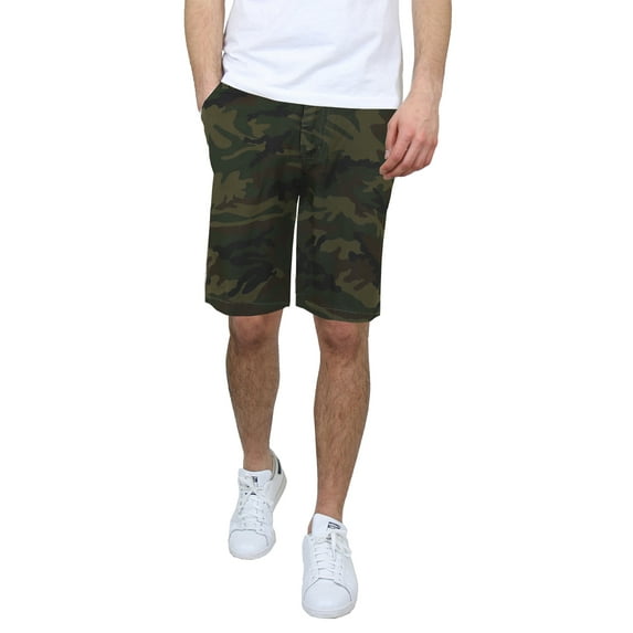 GALAXY BY HARVIC MEN'S 5-POCKET STRETCH TWILL CHINO SHORTS - SIZE: MEN 32 - CAMO - Brand New