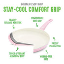 GreenLife 16.5” x 12” Ceramic Nonstick Roasting Pan Rack B09C7WJZC1 - Soft Pink - Brand New