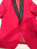 COOFANDY MENS TUXEDO JACKET RED - RED-BLK - SMALL - Brand New