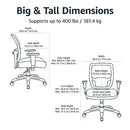 AMAZON BASICS BIG AND TALL MESH OFFICE CHAIR - BLACK - Like New
