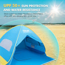 XIXIKANK 2 Seconds Easy Setup Pop-Up Beach Tent for 2-3 Persons - BLUE/YELLOW - Like New