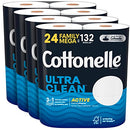 Cottonelle Ultra Clean Toilet Paper Active CleaningRipples - 4 Pack of 6 Rolls - Brand New