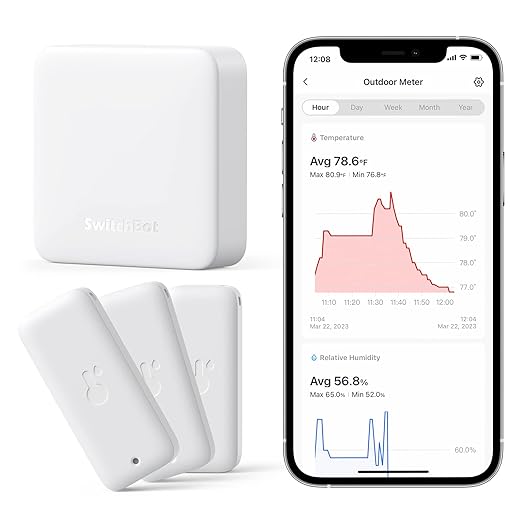 SwitchBot WiFi Thermometer Hygrometer 3 Pack Hub Mini W3400010 - White Like New
