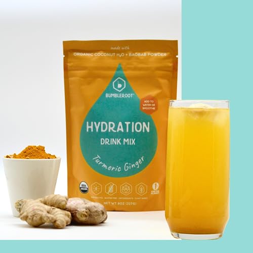 BUMBLEROOT ORGANIC ELECTROLYTE POWDER PLANT BASED HYDRATION TURMERIC GINGER 8 OZ - Brand New