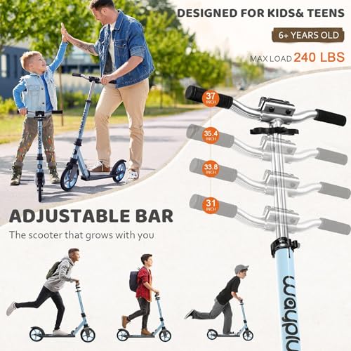 WAYPLUS KICK SCOOTER FOLDABLE LIGHTWEIGHT 8IN BIG WHEELS CMF024 - BLUE - Like New