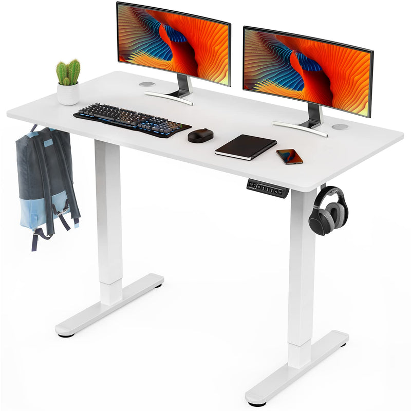 SWEETCRISPY ELECTRIC STANDING DESK, 48 X 24IN ADJUSTABLE HEIGHT - WHITE - Like New