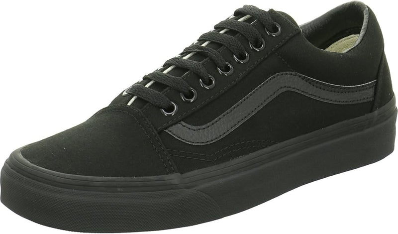 VANS OLD SKOOL UNISEX ADULTS' LOW-TOP TRAINERS, SIZE 7 - BLACK/BLACK - Like New