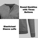 JMTHH-330CH GALAXY by Harvic MEN'S WAFFLE-KNIT HENLEY THERMAL CHARCOAL L - Brand New