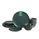 STONE LAIN INFINITY 12-PIECE DINNERWARE SET STONEWARE, PLATES AND BOWLS - GREEN - Like New