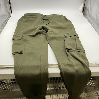 BLUE ICE MENS CARGO JOGGER SWEATPANTS - SIZE: MEN L - OLIVE - Brand New
