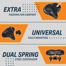 BIKEROO WIDE CRUISER SADDLE COMFORT SEAT FITS INDOOR OUTDOOR BICYCLES - BLACK - Like New