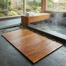 Bare Decor Oskar String Spa Shower Mat/Rug Teak Wood 3' x 5' - Brand New