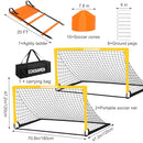 ECHOSAMEN KIDS SOCCER GOALS FOR BACKYARD, 2 OF 6 X 4 FT SOCCER GOAL - YELLOW - Like New