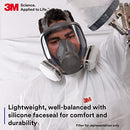 3M FULL FACEPIECE REUSABLE RESPIRATOR 6800, NIOSH, MEDIUM - GRAY - Like New
