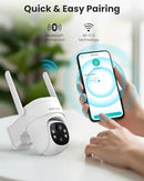 VIZIUUY SOLAR SECURITY CAMERAS WIRELESS 3MP PAN TILT 360°WIFI VZ-3PT2 - WHITE - Like New