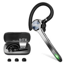 HEIBAS Wireless Bluetooth Headset Earpiece 500mAh Charging Case - Black - Like New
