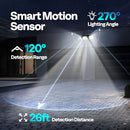 VIVOHOME SOLAR FLOOD LIGHTS 256 LED 2500LM 3 ADJUSTABLE HEADS 2 PACK - BLACK - Like New