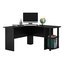 AMERIWOOD HOME DAKOTA L-DESK WITH BOOKSHELVES 9354026PCOM - BLACK OAK - Like New