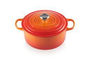 Le Creuset Enameled Cast Iron Signature Round Dutch Oven, 5.5 Quart, Flame Like New