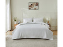 CALLIE COLLECTION 3-PIECE CALLIE SEERSUCKER TEXTURED QUILT & SHAM SET - WHITE - Brand New