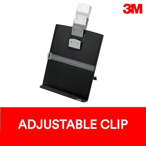 3M Desktop Document Holder Copy Holder Adjustable Clip Holds Portrait - BLACK - Like New