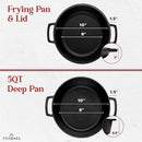 Cuisinel Cast Iron Double Dutch Oven 5-Quart 2-in-1 10" Skillet - Black - Like New