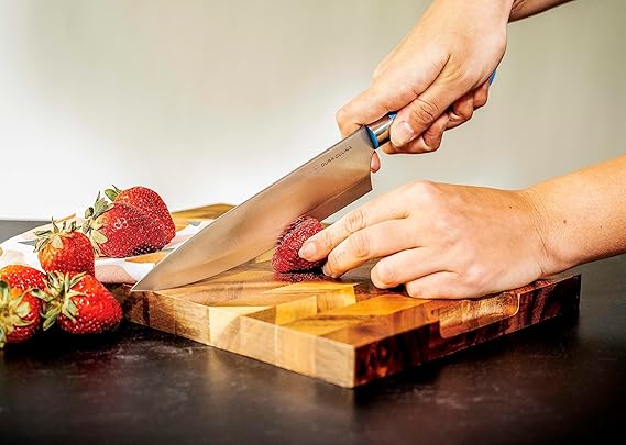 DURA LIVING EcoCut 3-Piece Kitchen Knife Set High Carbon Blades - LIGHT BLUE New