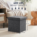 Ornavo Home 15 Inch Folding Storage Ottoman Cube B01MRCZ7DK - Dark Gray - Brand New
