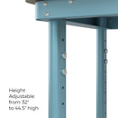 EVEREST 44 IN. WIDE WORK TABLE - MODERN BLUE WITH BAMBOO COLOR - Like New