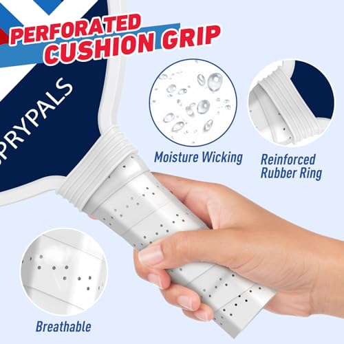 SPRYPALS PICKLEBALL PADDLES 4 SET WITH 4 BALLS ERGONOMIC GRIP - RED/BLUE - Like New