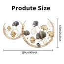 UUABAEF 3D Gold wall decor, Ginkgo Leaf Metal Wall Art Decor, 43 * 26" - Brand New