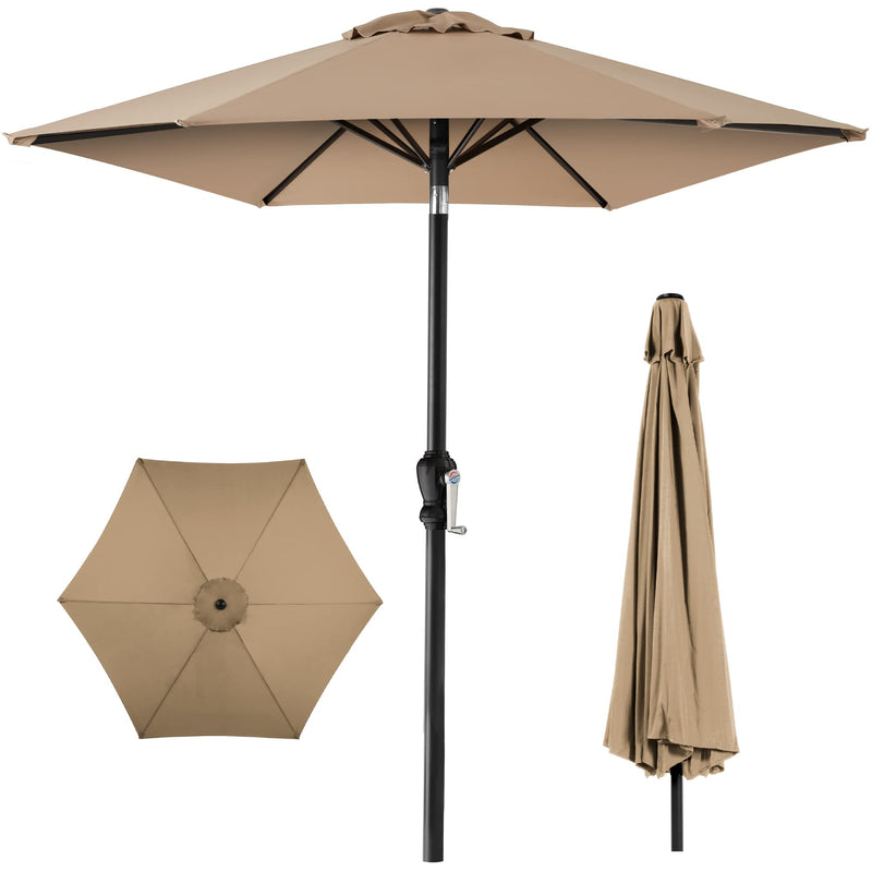 Best Choice Products 10ft Outdoor Steel Polyester Patio Umbrella - Tan - Like New