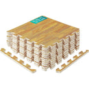 YES4ALL 24PCS INTERLOCKING EXERCISE MAT COVER 24 SQFT 7/16" - OAK WOOD LIGHT - Brand New