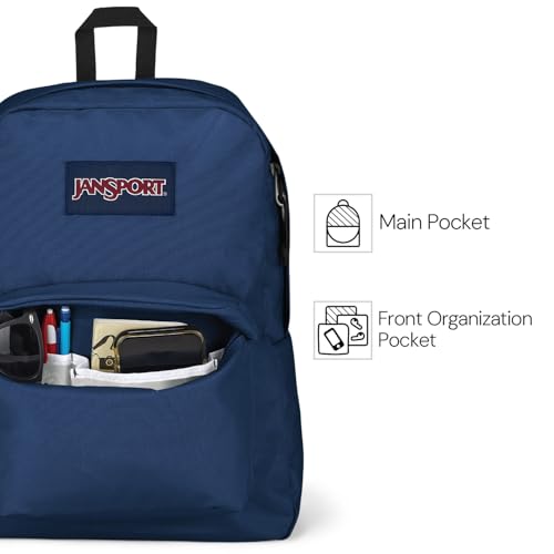 JANSPORT SUPERBREAK PLUS BACKPACK PADDED 15-INCH SLEEVE BOTTLE POCKET BLACK - Brand New