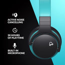 MOVSSOU E7 Active Noise Cancelling Headphones Bluetooth WirelessLight - Blue Like New