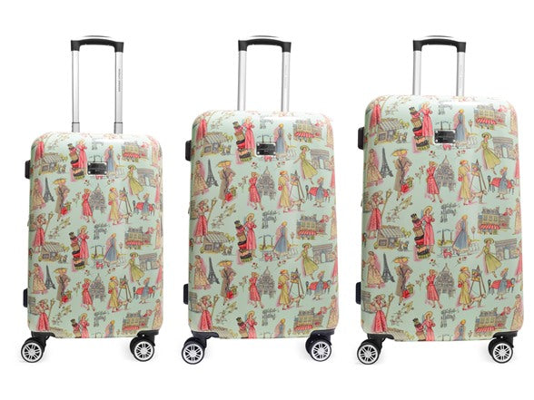 ADRIENNE VITTADINI 3-PIECE ROLLER LUGGAGE SET NWT - BLUE - Scratch & Dent