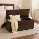 Basicwise Wooden End of Bed Storage Chest with Hinged Lid Multi-Purpose Brown - Like New