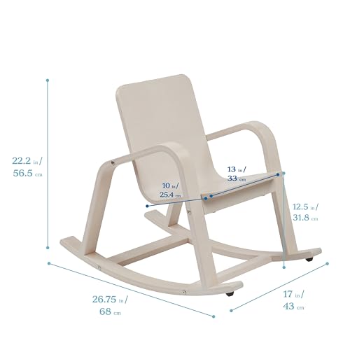 ECR4KIDS BENTWOOD ROCKING CHAIR, KIDS FURNITURE - WHITE WASH - Like New