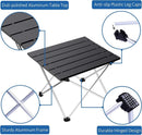GROPE PORTABLE CAMPING TABLE WITH ALUMINUM TOP - BLACK - Like New