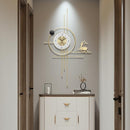 PSYCHE GOD Large Gold Wall Clock Metal Elk Non-Ticking Modern Clock - Brand New