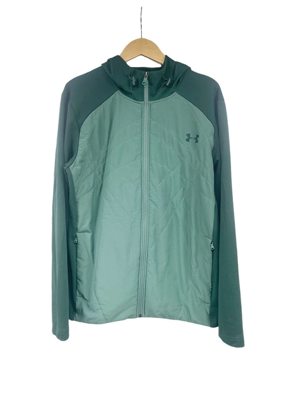 UNDER ARMOUR MENS SPRINT HYBRID JACKET ZIP UP HOODED TRACK TOP - SIZE XL - GREEN - Like New