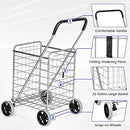 IRONMAX Grocery Shopping Cart, Foldable Heavy Duty Utility Cart w/Large Wheels - Brand New