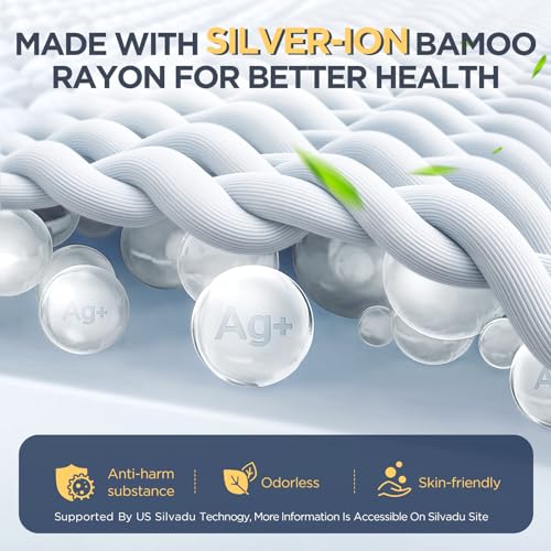 NOVTED WATERPROOF KING MATTRESS PROTECTOR, SILVER-INFUSED BAMBOO RAYON - WHITE - Brand New