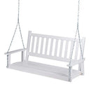 SHINE MAINE 54" OUTDOOR WOOD PORCH SWING CHAINS HANGING BENCH 4.5 FT 4216-1WT - Like New