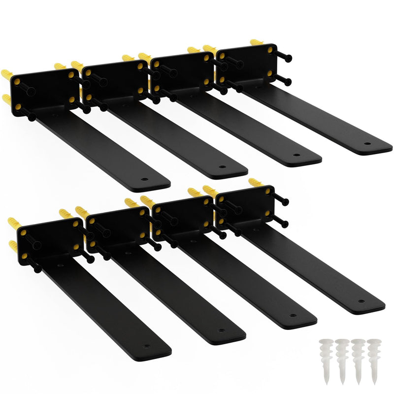 ISOKER 12 INCH SHELF BRACKETS, 8 PACK FLOATING SHELF BRACKET, 1/5” THICK - Like New