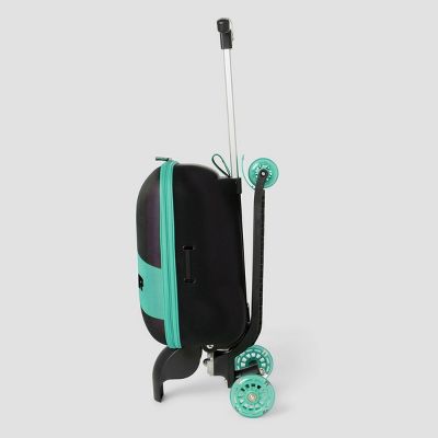 ROLL RIDER SOFTSIDE MEDIUM CHECKED SCOOTER SUITCASE - TEAL - Like New