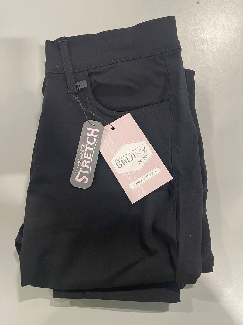 GALAXY BY HARVIC GIRLS SCHOOL UNIFORM PANTS - SIZE: YOUTH 3/4 - BLACK - Brand New